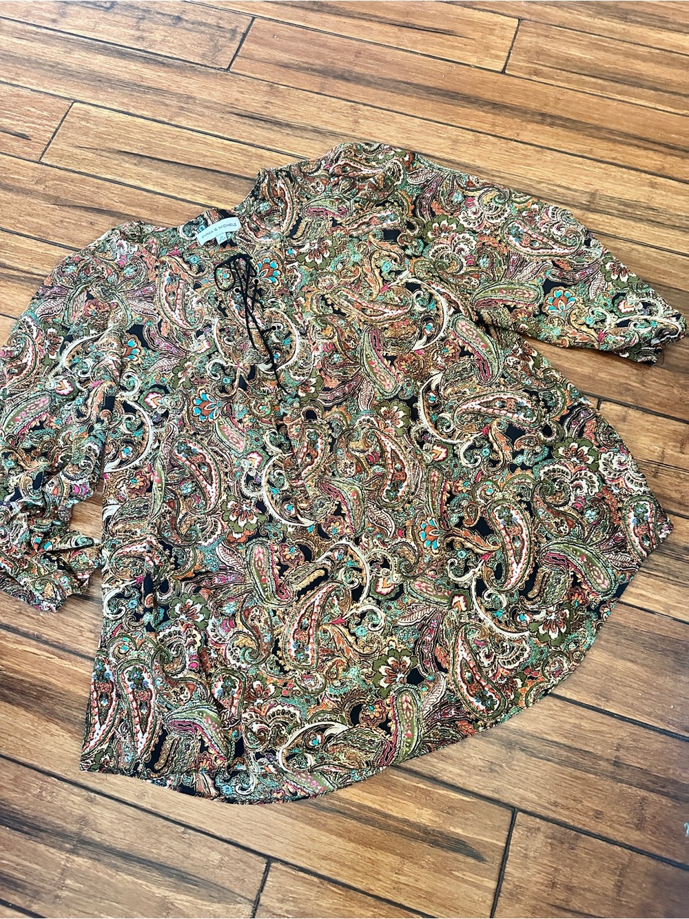 Paisley Print Blouse in Green and Multi